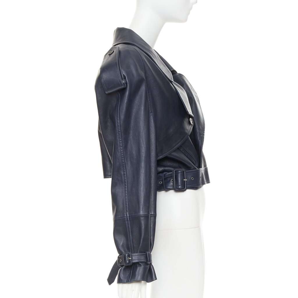 Saint Laurent Navy Leather Leather Jacket Navy Leather Very good condition - Box View