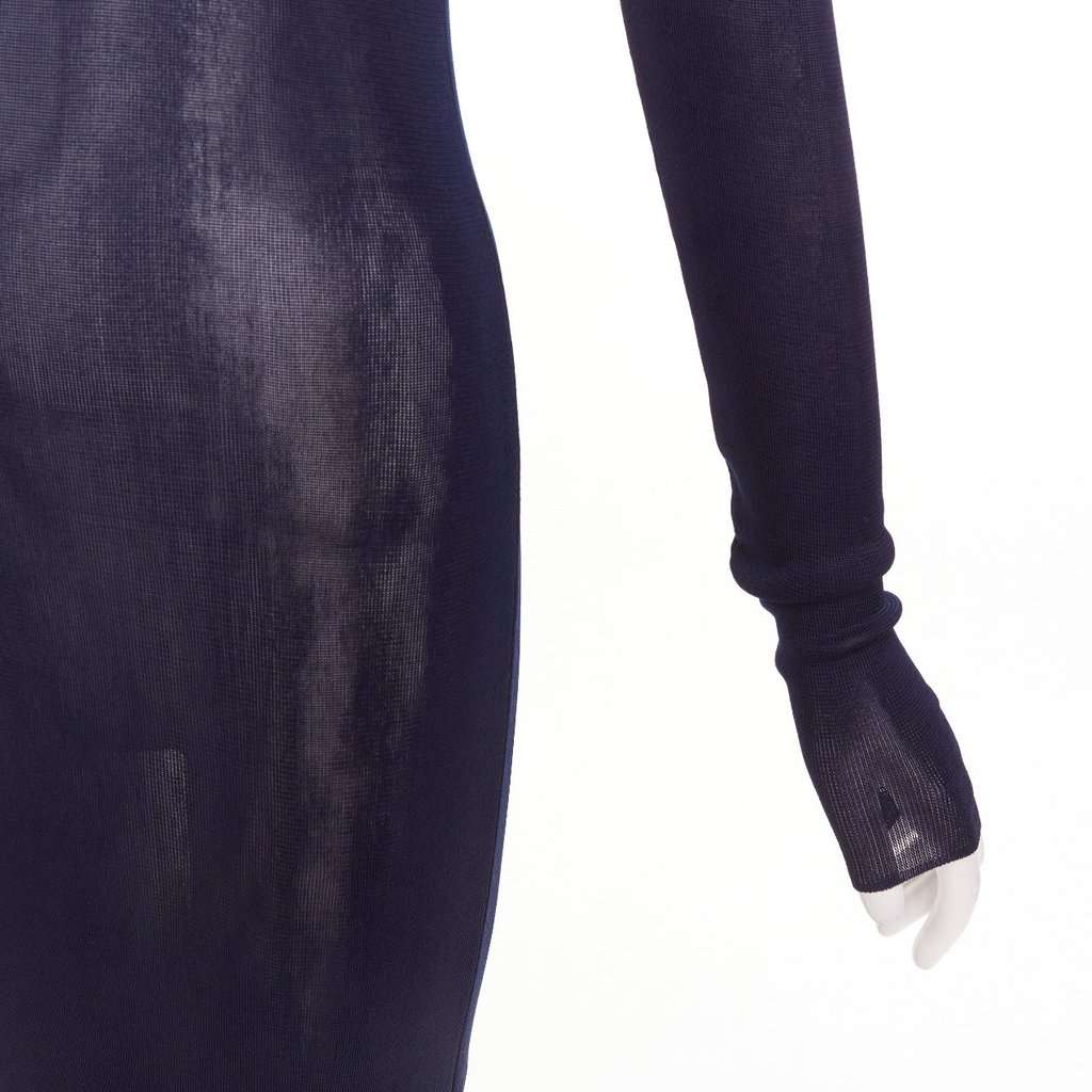 Saint Laurent Navy Viscose Dress Navy Viscose Good condition - Back View