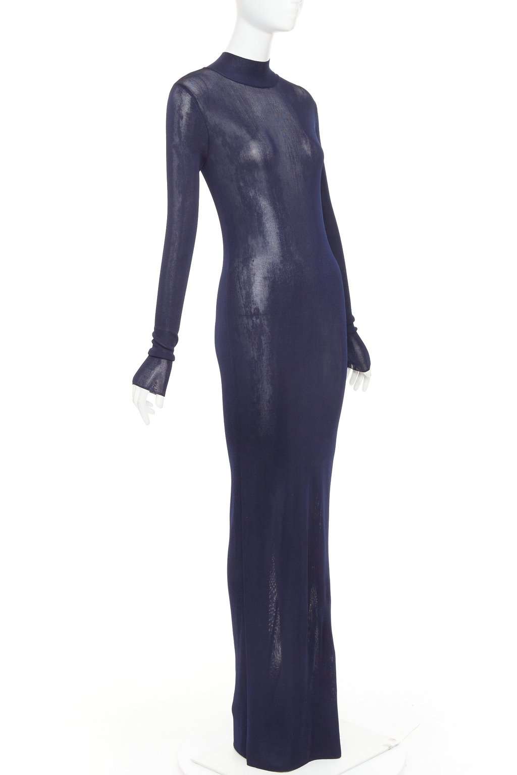 Saint Laurent Navy Viscose Dress Navy Viscose Good condition - Inside View