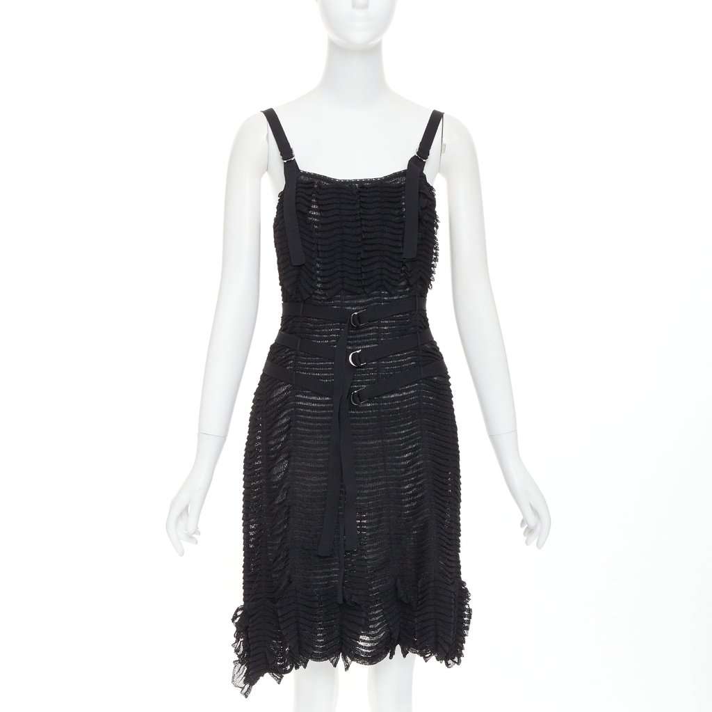 Dior Black Viscose Dress Black Viscose Very good condition - Front View