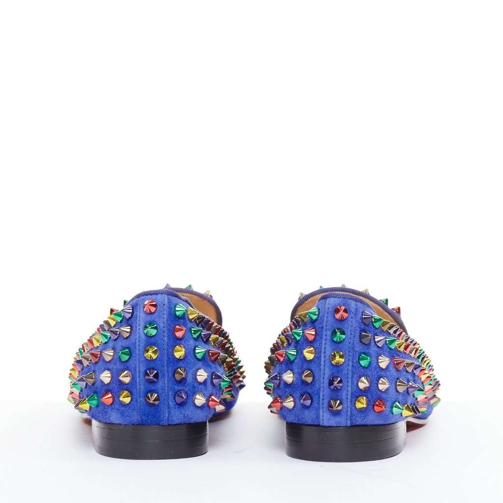 Christian Louboutin Dandy Pik Pik Flat Blue Suede Good condition - Box View