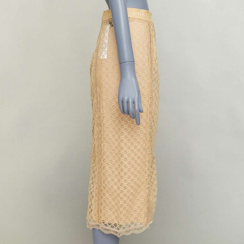Gucci Beige Cotton Skirt Beige Cotton Never worn, with tag - Model View