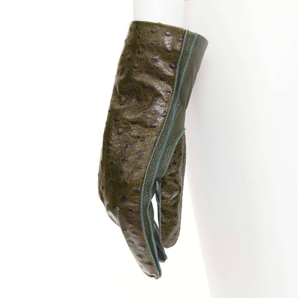 Bottega Veneta Green Leather Gloves Green Leather Very good condition - Inside View