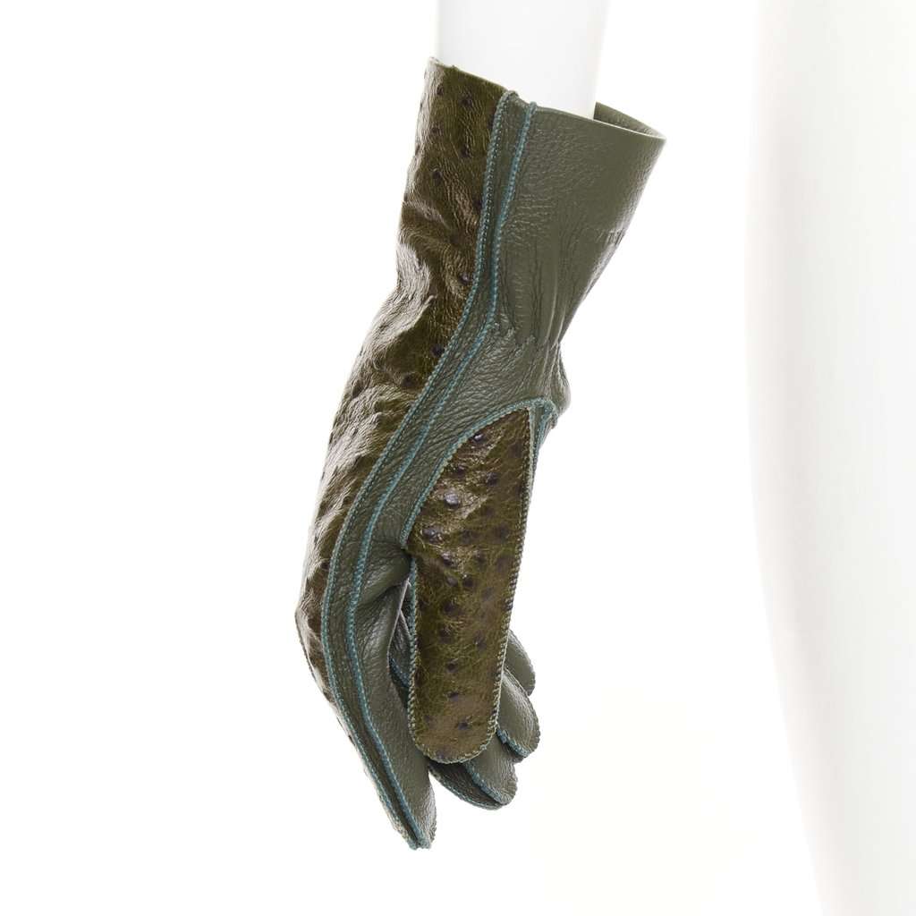 Bottega Veneta Green Leather Gloves Green Leather Very good condition - Box View