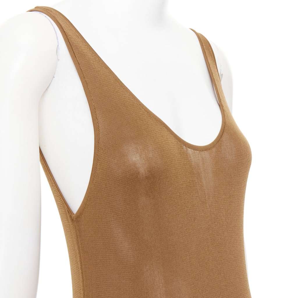 Saint Laurent Brown Viscose Dress Brown Viscose Never worn, with tag - Back View