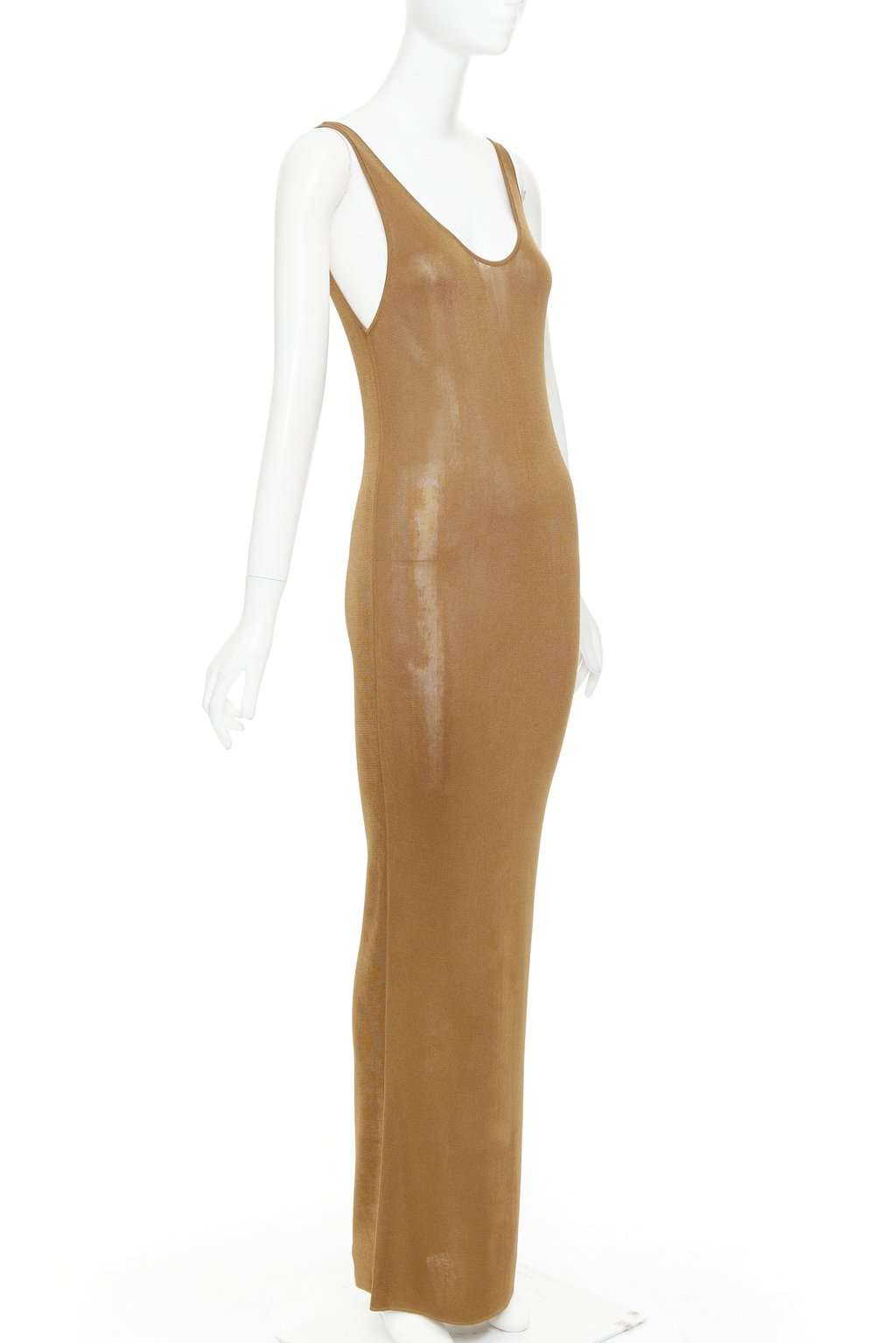 Saint Laurent Brown Viscose Dress Brown Viscose Never worn, with tag - Inside View