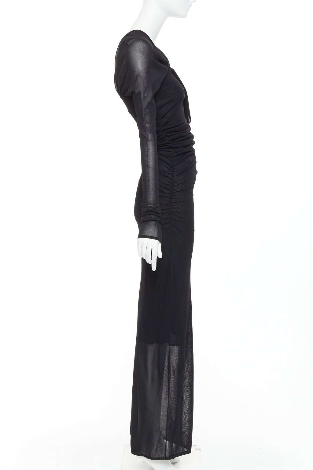 Saint Laurent Black Viscose Dress Black Viscose Never worn, with tag - Model View