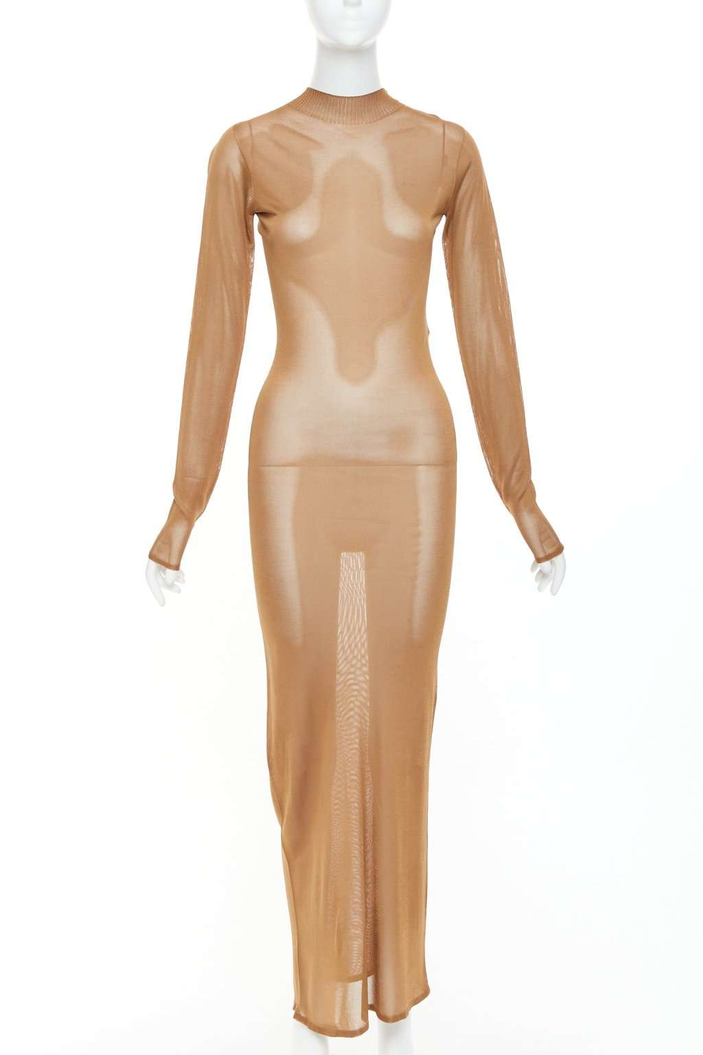 Saint Laurent Brown Viscose Dress Brown Viscose Never worn, with tag - Front View