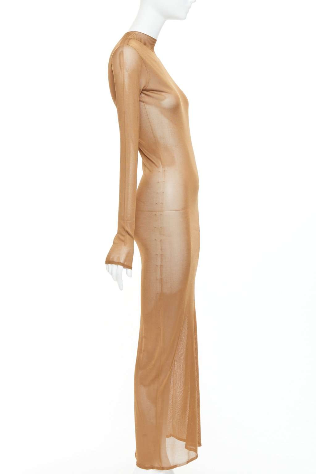 Saint Laurent Brown Viscose Dress Brown Viscose Never worn, with tag - Model View