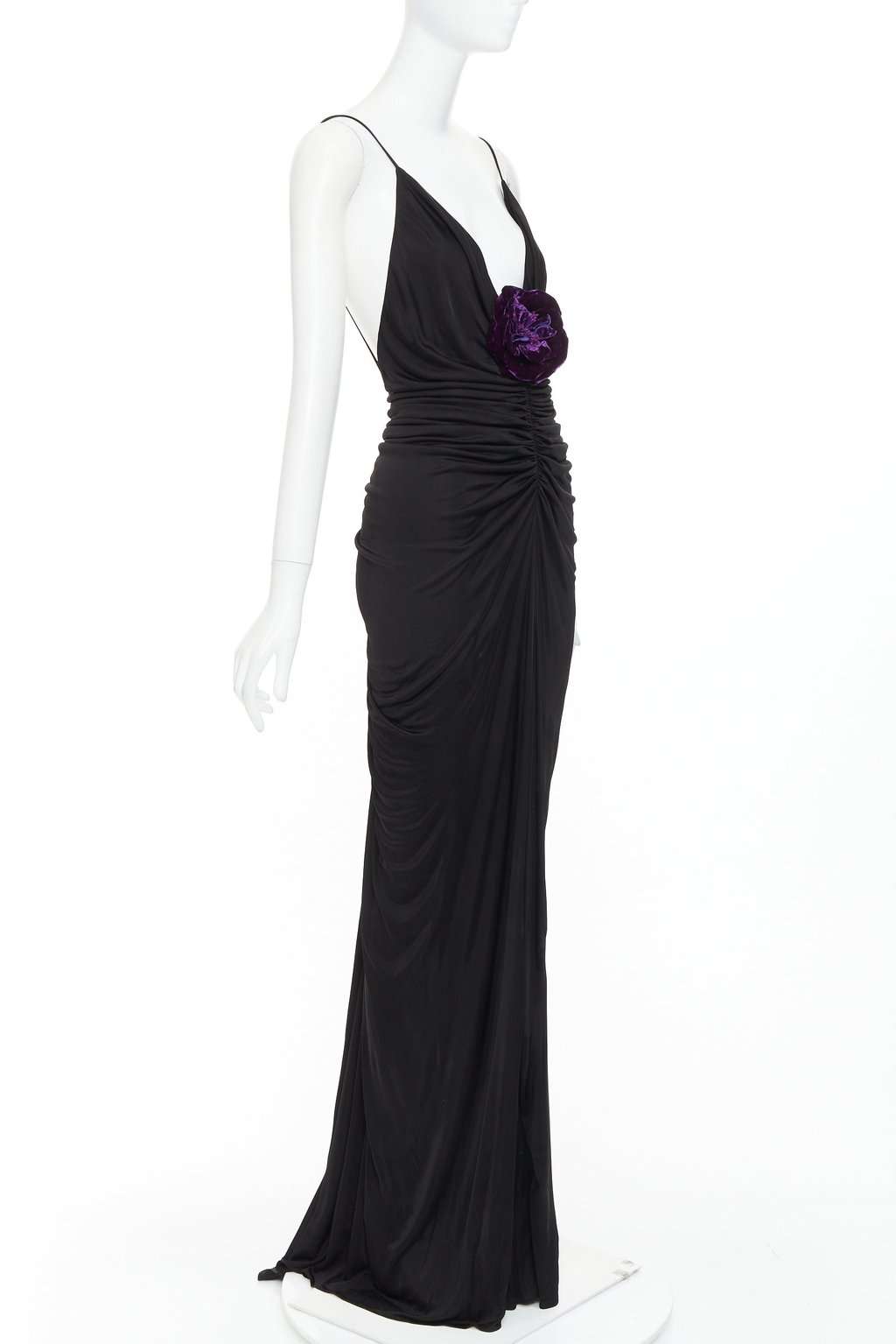 Saint Laurent Black Viscose Dress Black Viscose Never worn - Front View