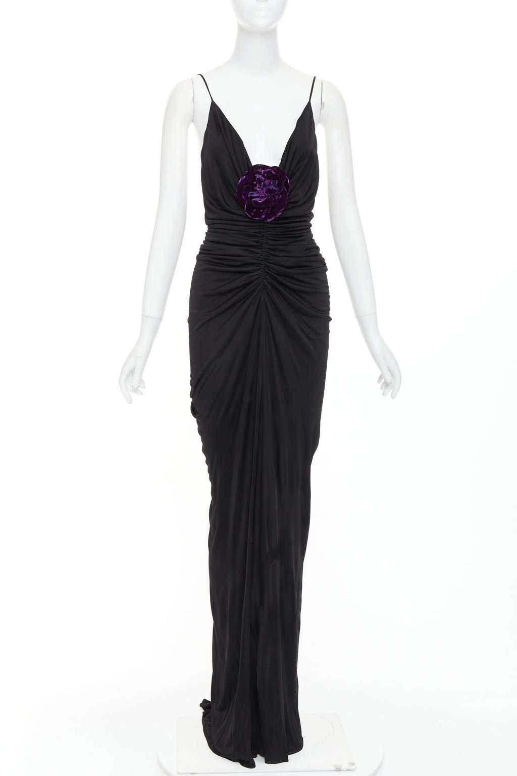 Saint Laurent Black Viscose Dress Black Viscose Never worn - Inside View