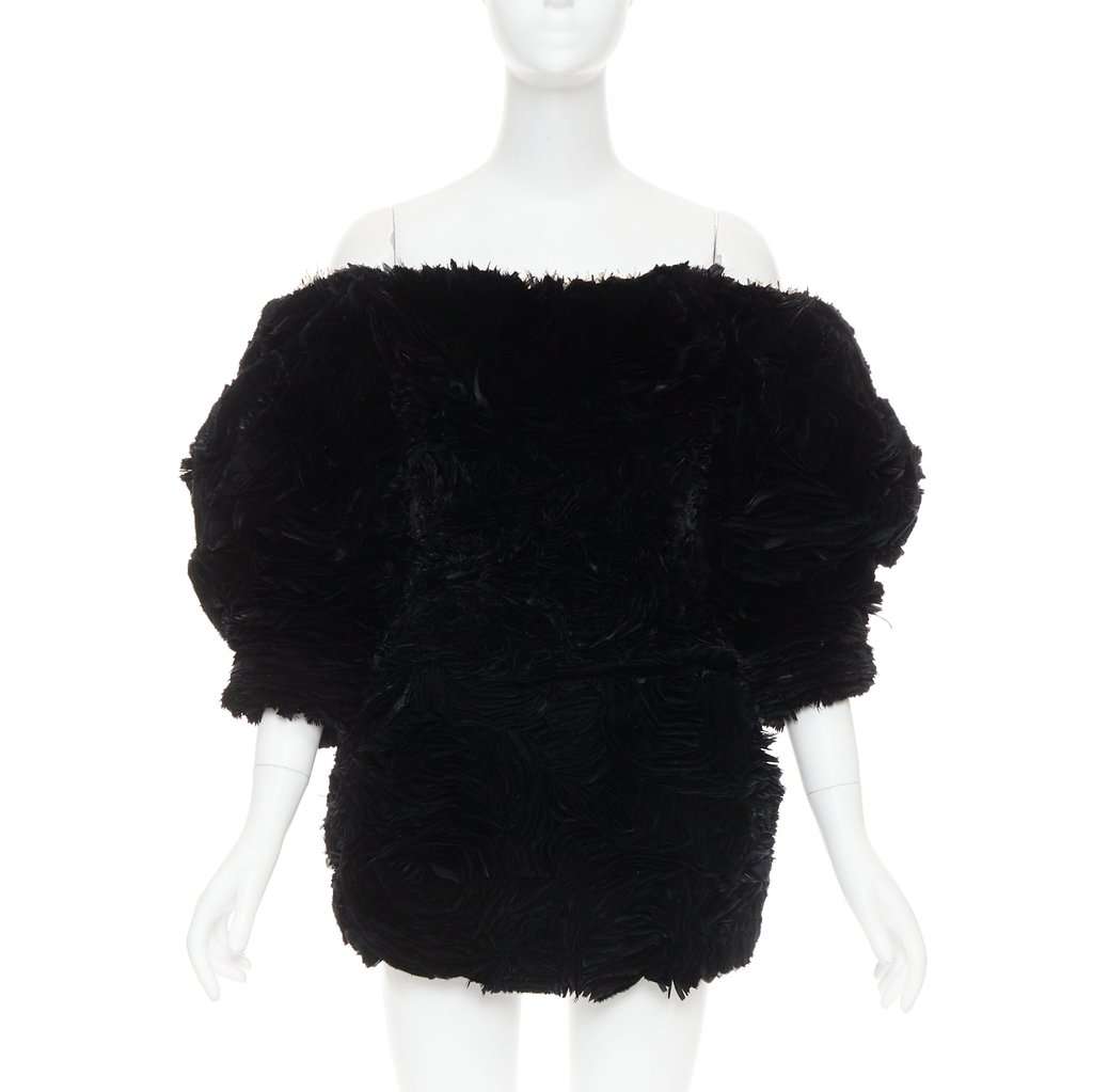 Alexandre Vauthier Black Fur Dress Black Fur Very good condition - Front View