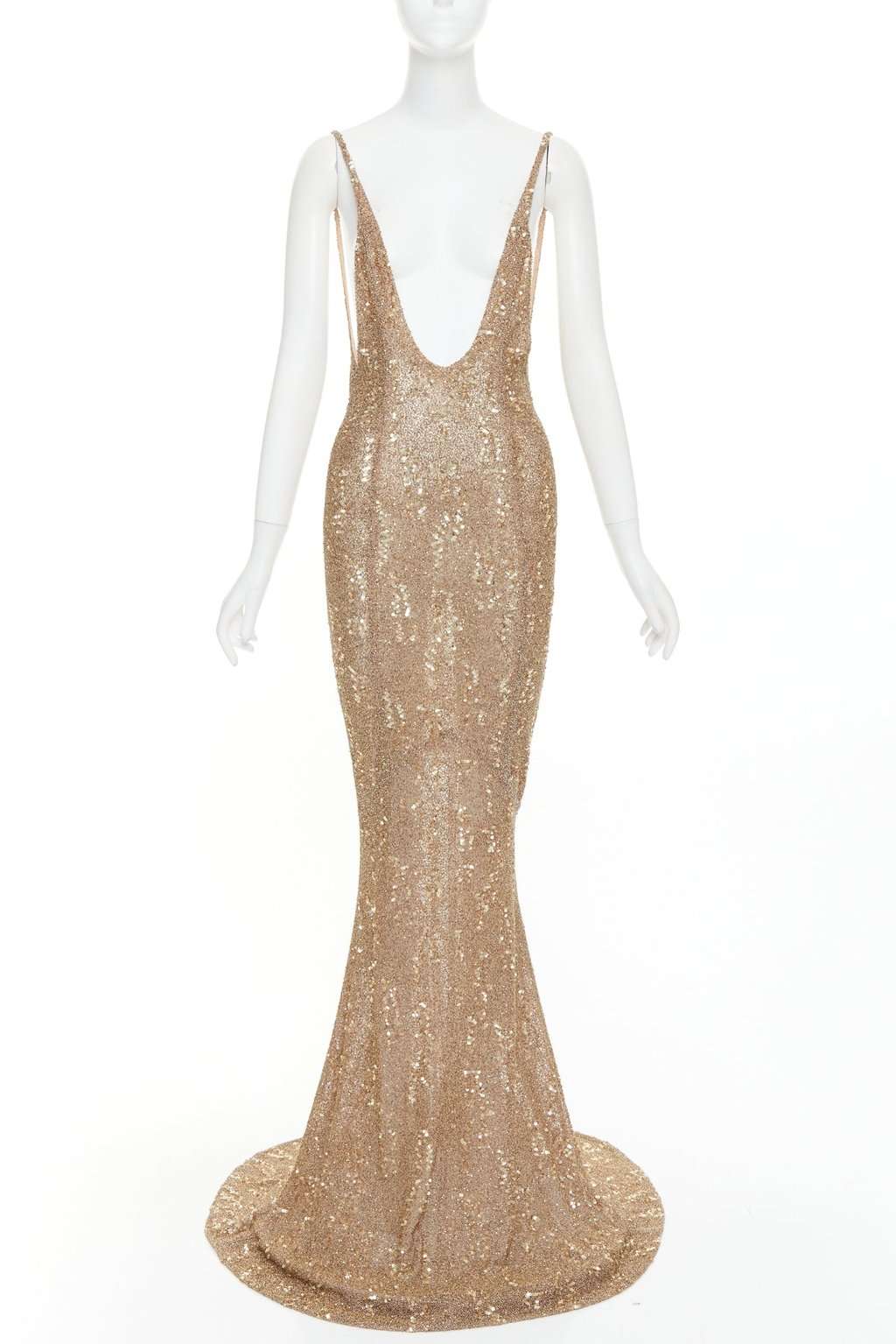 Alexandre Vauthier Gold Silk Dress Gold Silk Very good condition - Front View