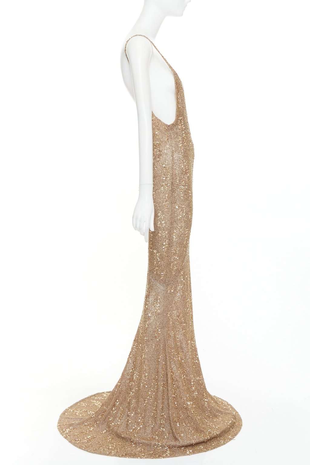 Alexandre Vauthier Gold Silk Dress Gold Silk Very good condition - Model View