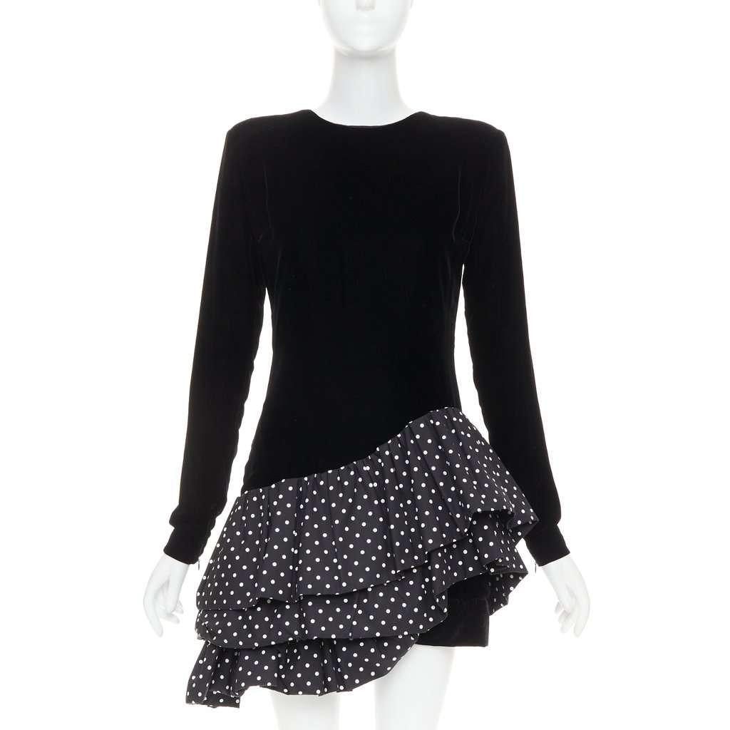 Alexandre Vauthier Black Velvet Dress Black Velvet Fair condition - Front View