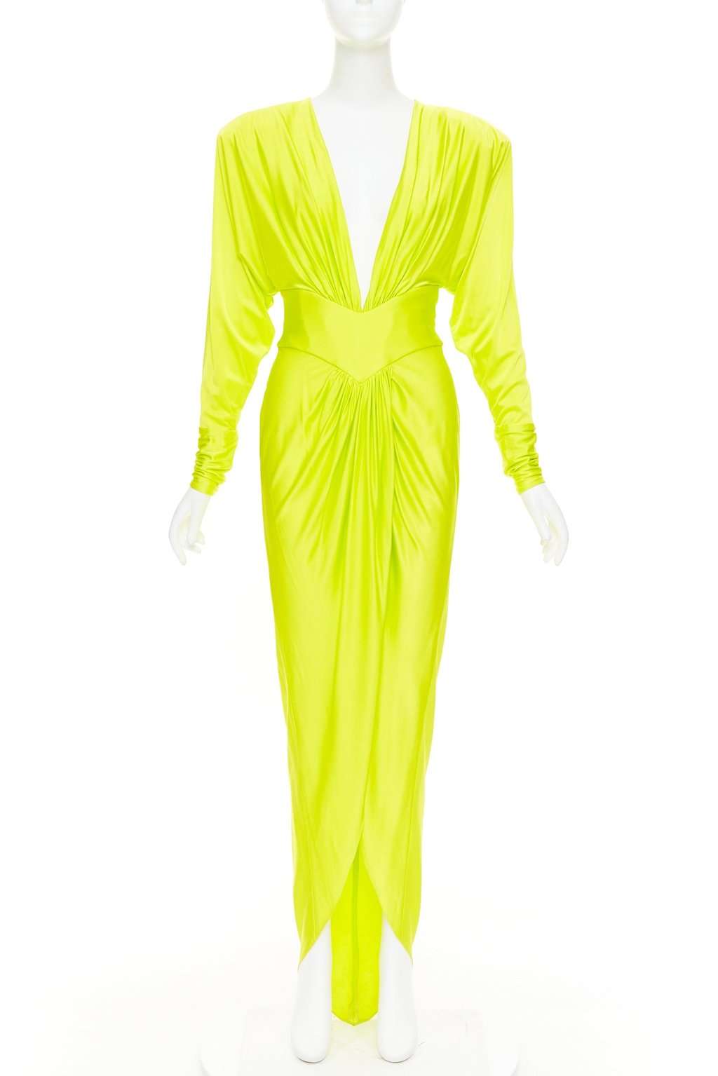 Alexandre Vauthier Yellow Viscose Dress Yellow Viscose Fair condition - Front View