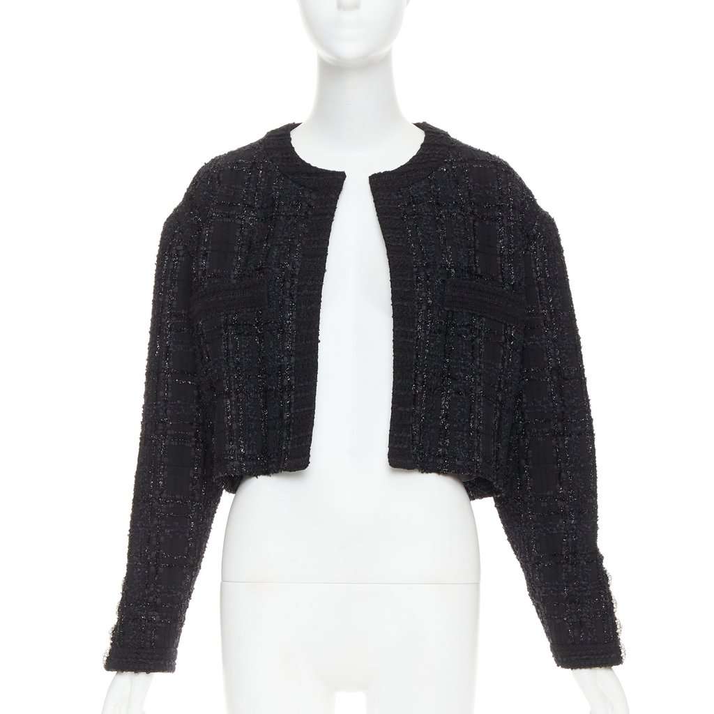 Alexandre Vauthier Black Tweed Jacket Black Tweed Very good condition - Front View