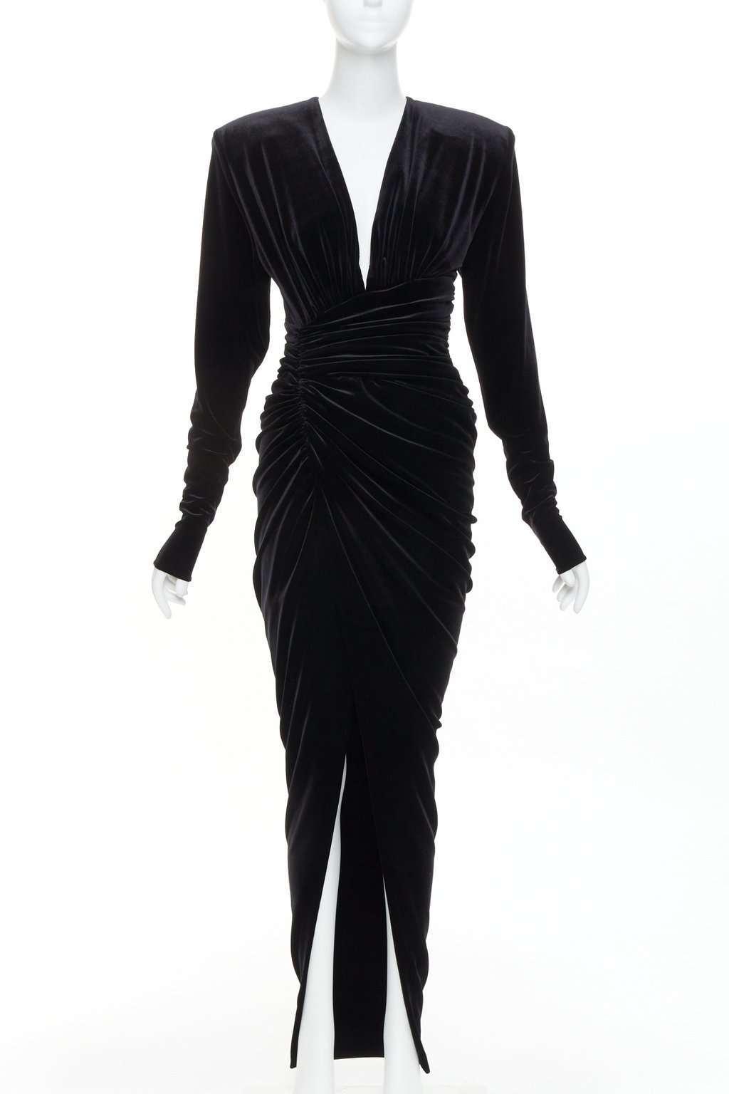 Alexandre Vauthier Black Velvet Dress Black Velvet Very good condition - Front View