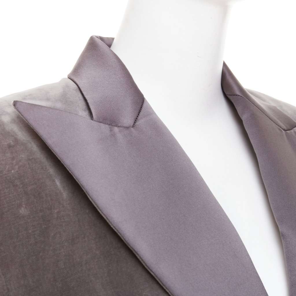 Alexandre Vauthier Grey Velvet Jacket Grey Velvet Very good condition - Back View