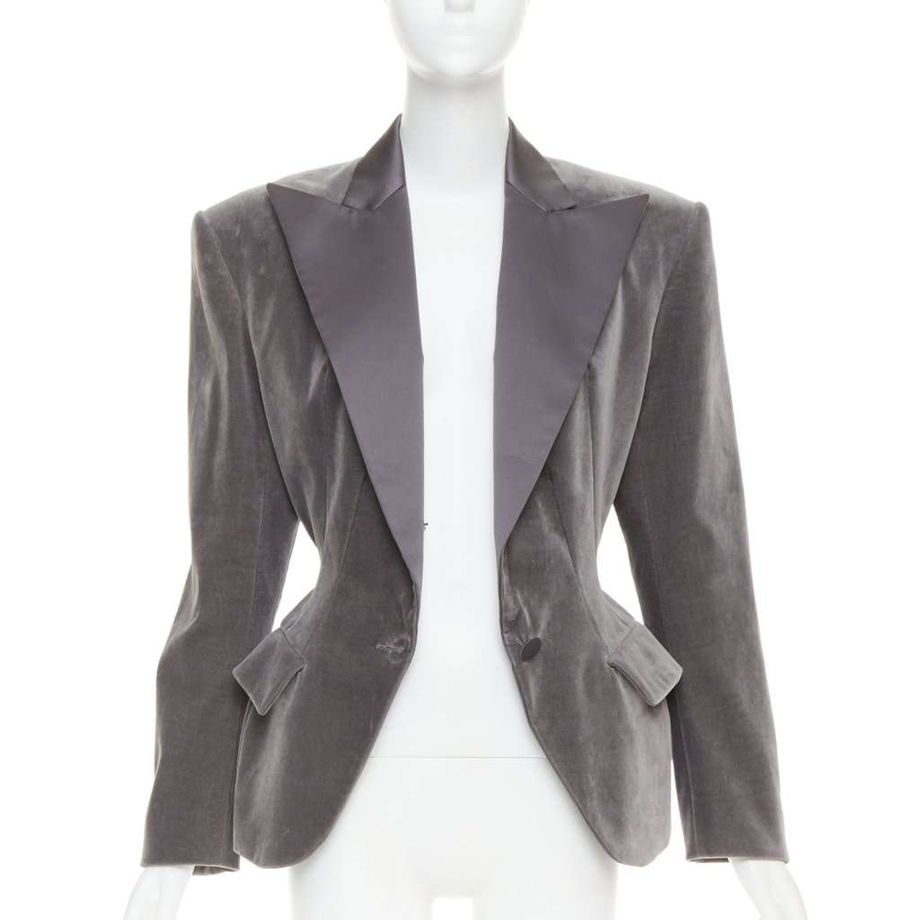 Alexandre Vauthier Grey Velvet Jacket Grey Velvet Very good condition - Inside View