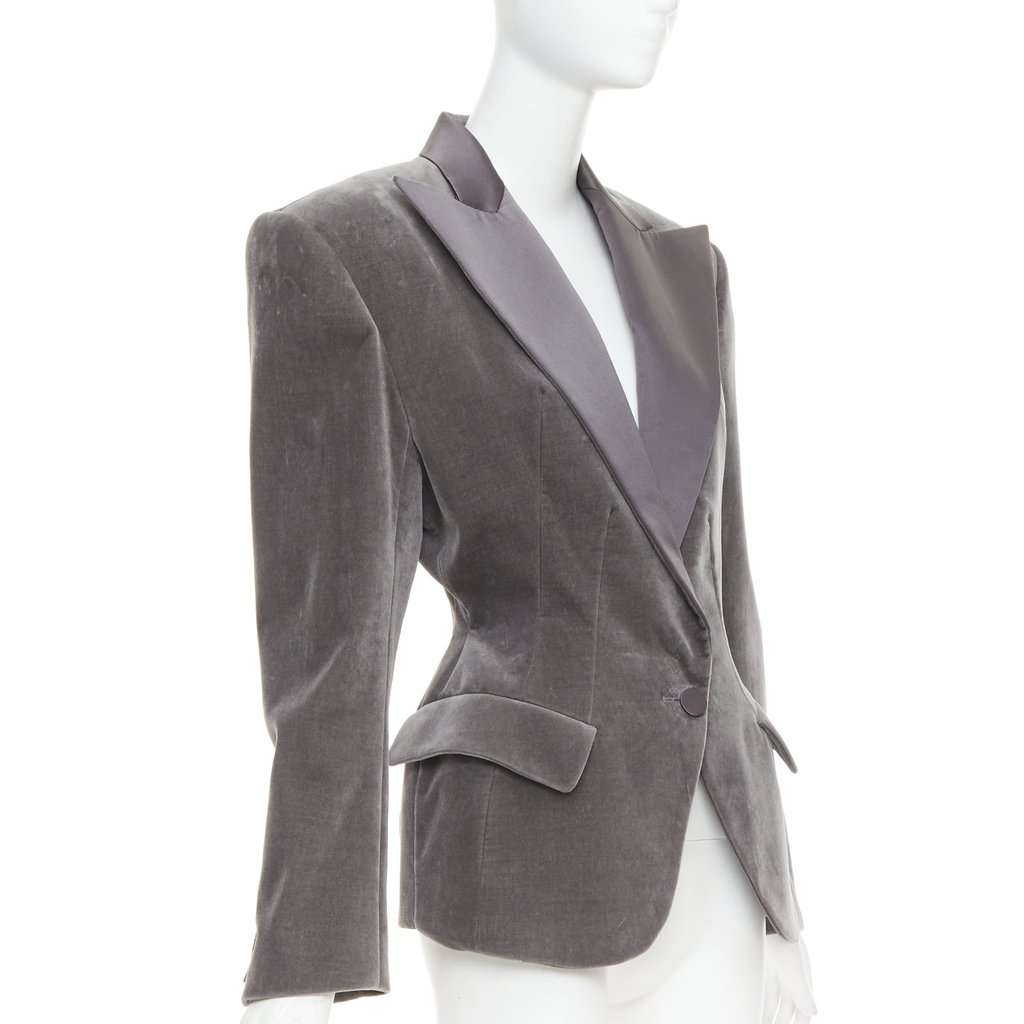 Alexandre Vauthier Grey Velvet Jacket Grey Velvet Very good condition - Model View