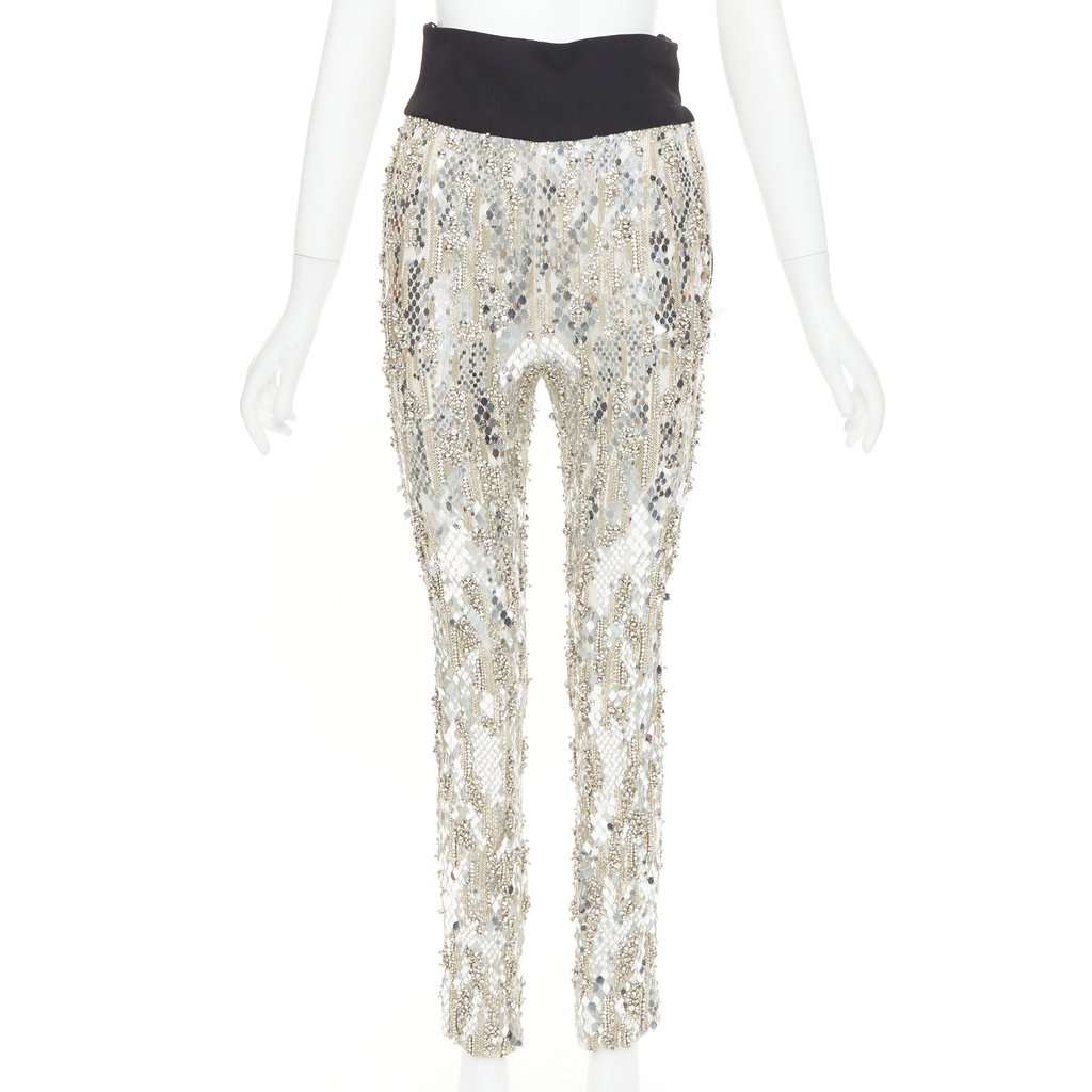 Alexandre Vauthier Silver Trouser Silver Fair condition - Front View