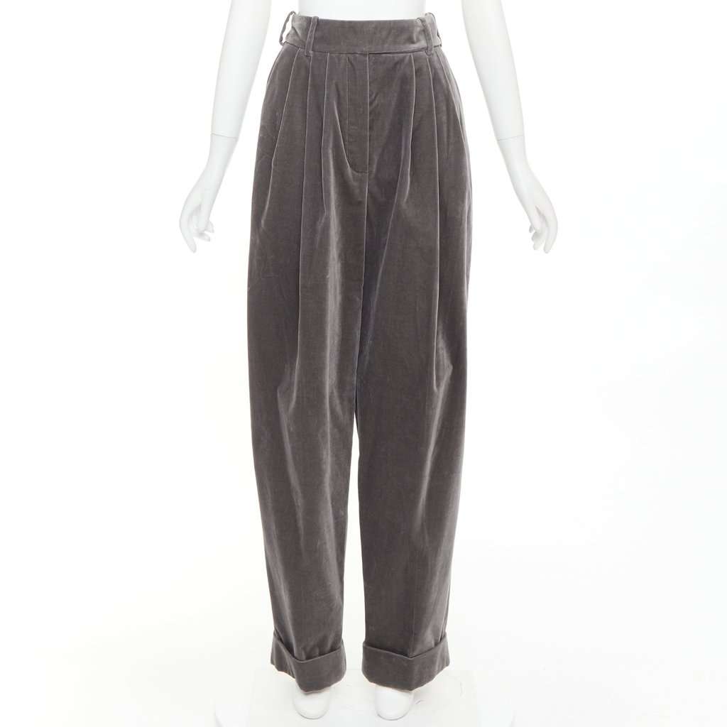 Alexandre Vauthier Grey Velvet Trouser Grey Velvet Very good condition - Front View