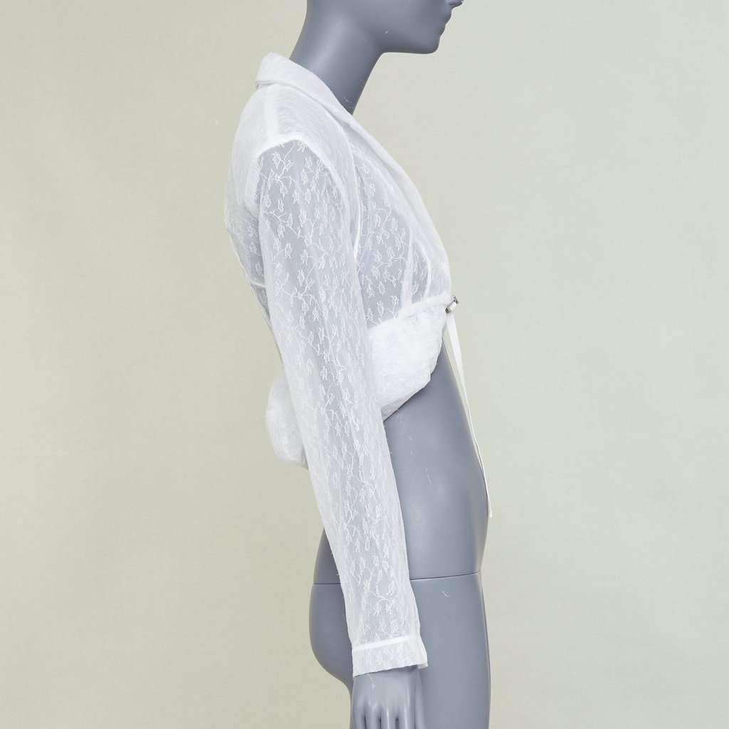 Jacquemus La Veste Dentelle White Polyamide Very good condition - Model View