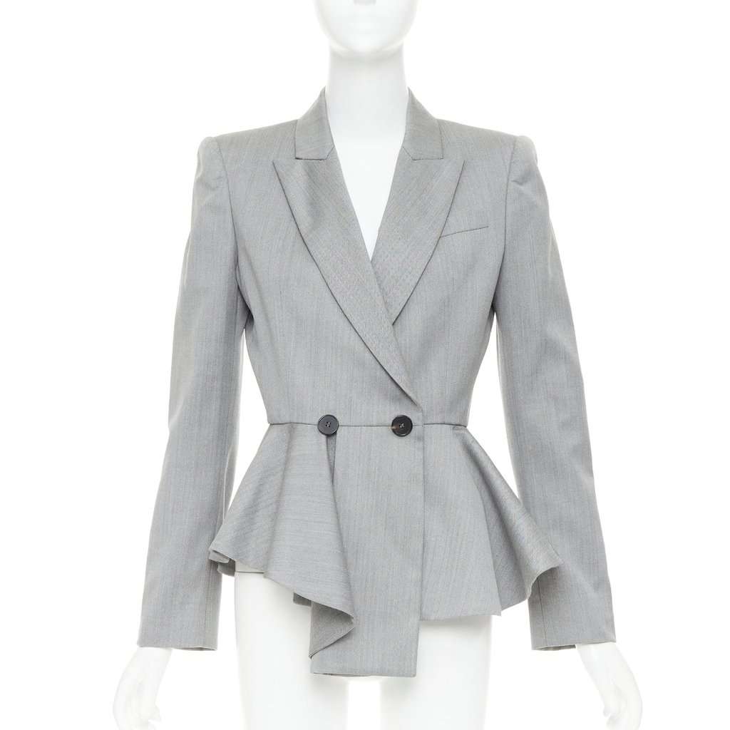 Alexander McQueen Grey Wool Jacket Grey Wool Very good condition - Front View