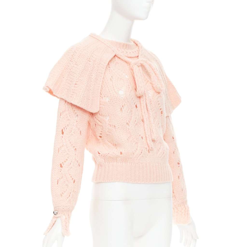 Chanel Pink Wool Knitwear Pink Wool Very good condition - Inside View