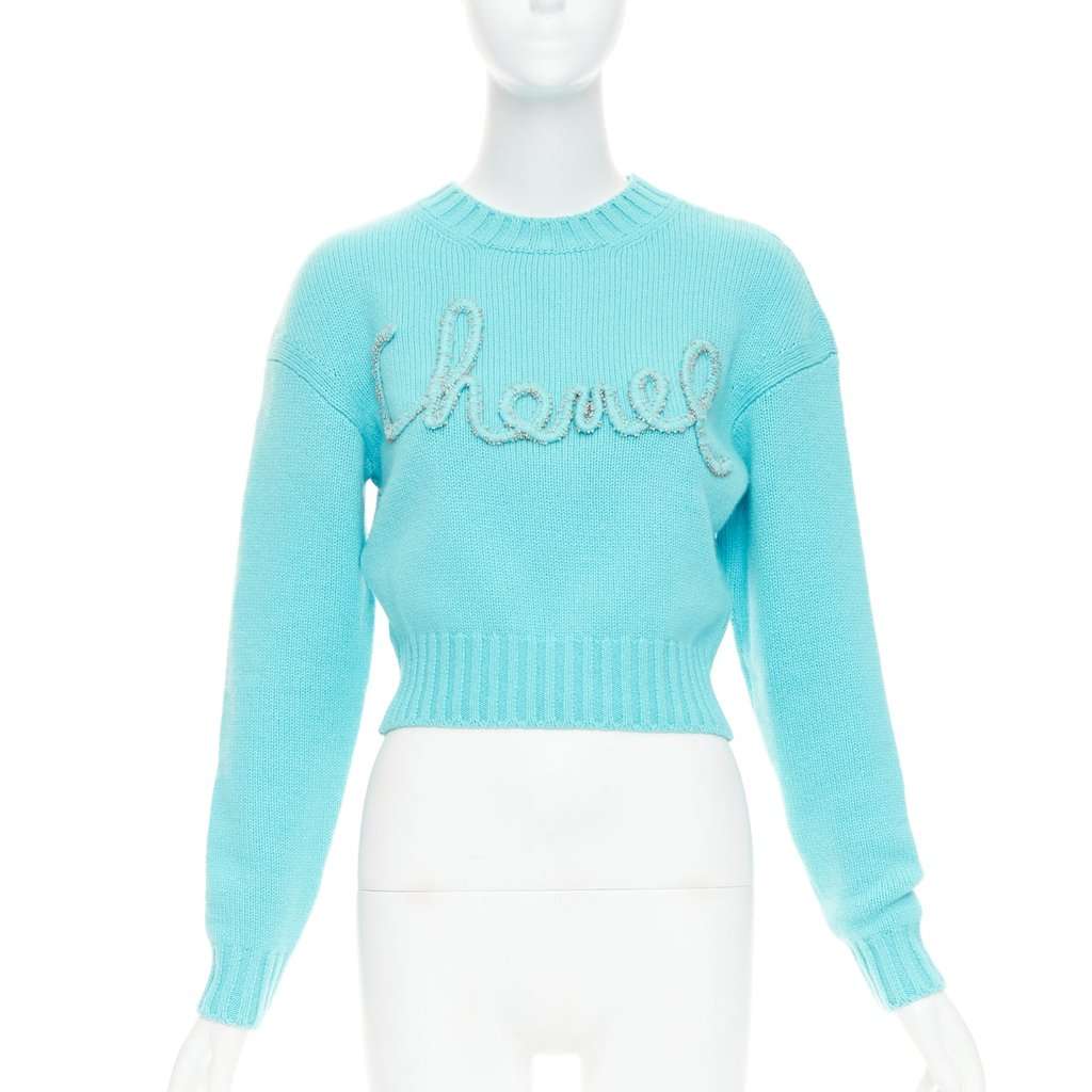 Chanel Blue Cashmere Knitwear Blue Cashmere Very good condition - Front View