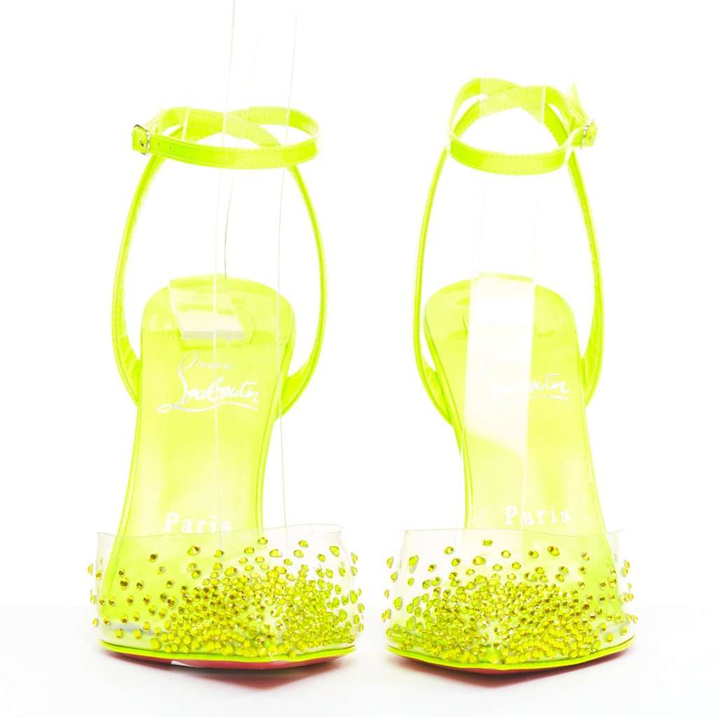 Christian Louboutin Spikaqueen 100 Yellow Plastic Very good condition - Inside View