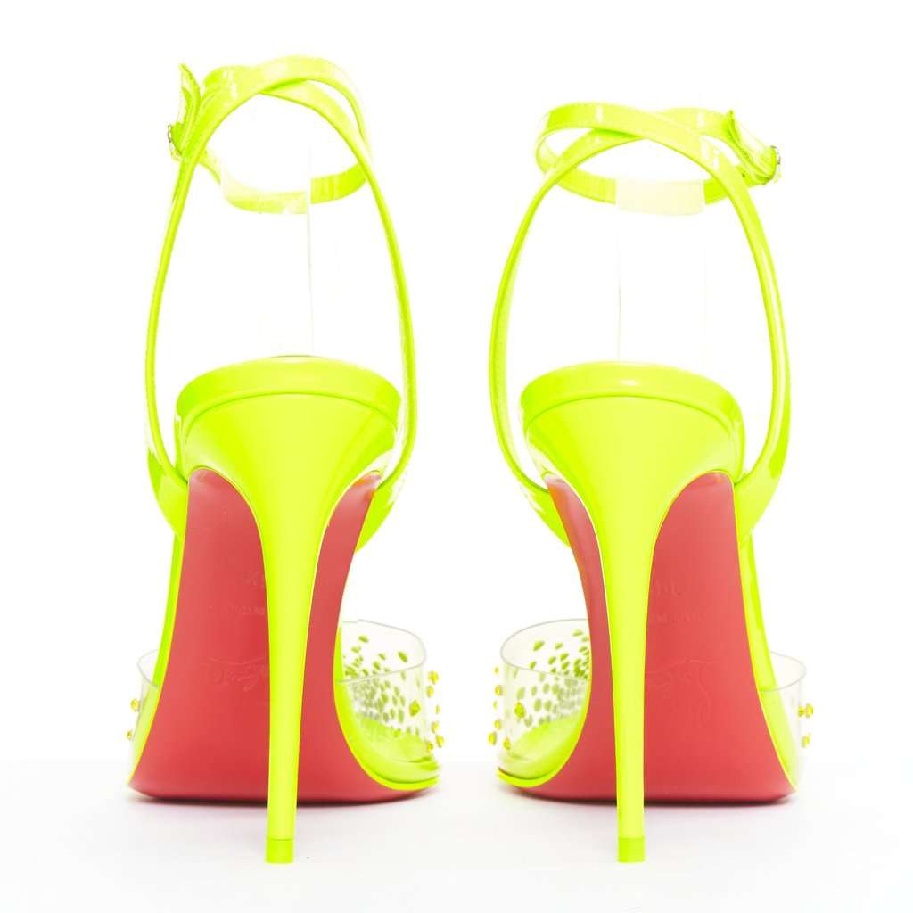 Christian Louboutin Spikaqueen 100 Yellow Plastic Very good condition - Box View