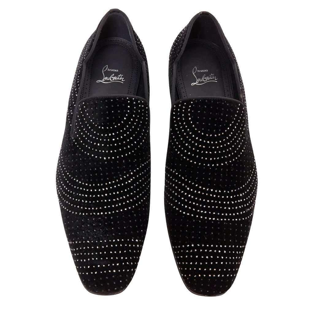 Christian Louboutin Dandy Chick Orlato Flat Velvet River Black Velvet Never worn - Front View