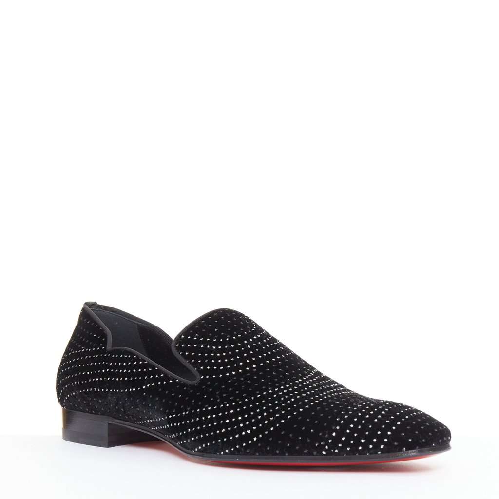 Christian Louboutin Dandy Chick Orlato Flat Velvet River Black Velvet Never worn - Inside View