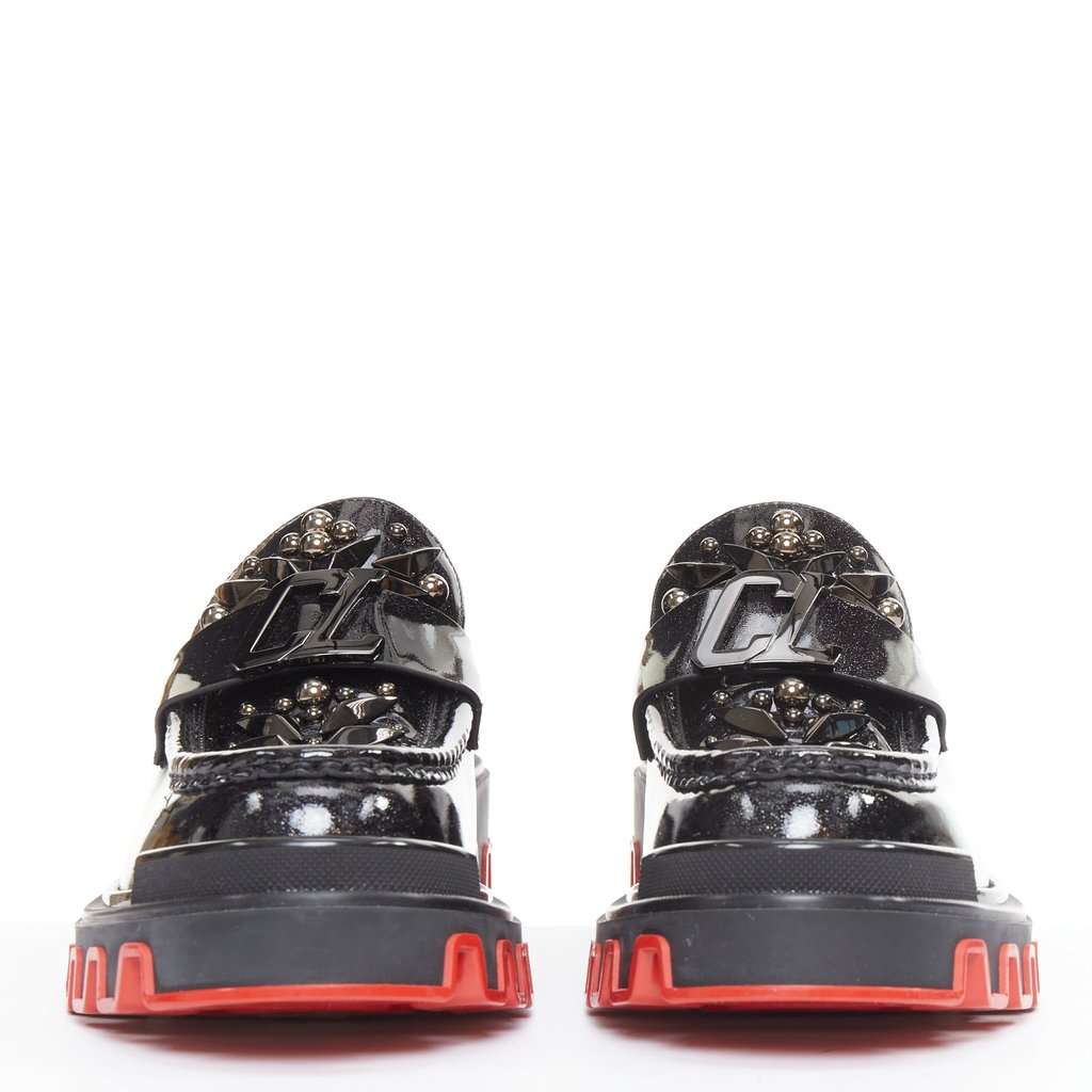 Christian Louboutin Black Leather Lace ups Black Leather Very good condition - Inside View
