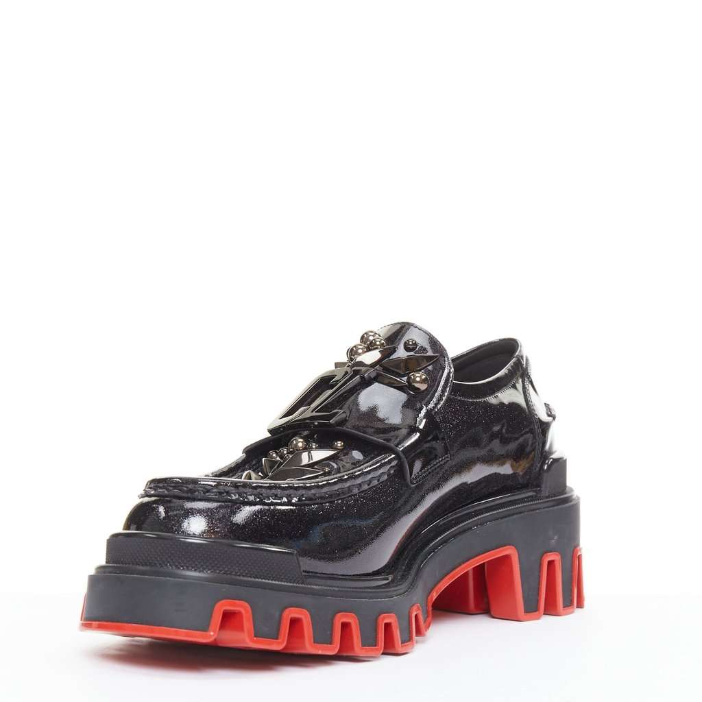 Christian Louboutin Black Leather Lace ups Black Leather Very good condition - Model View