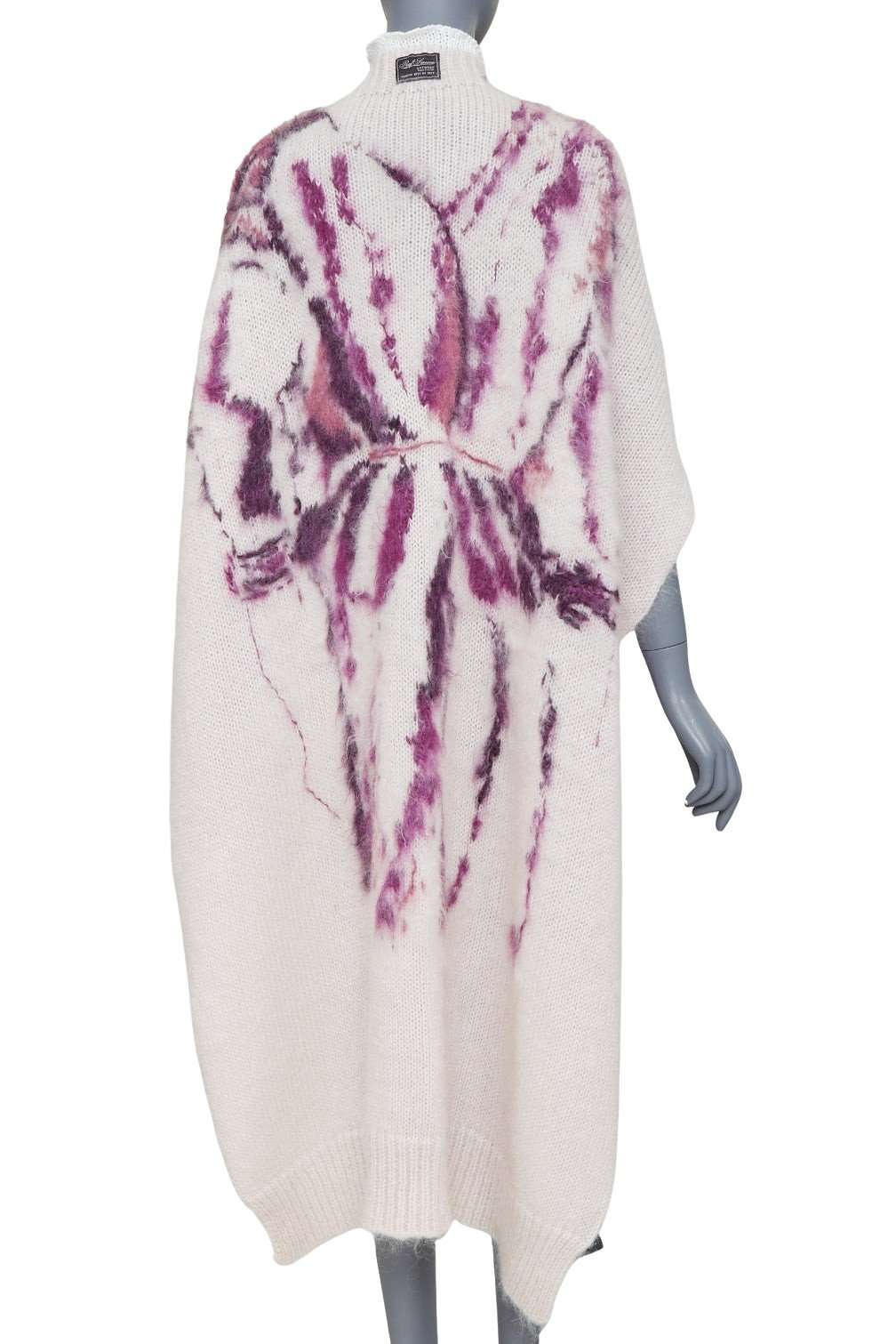 Raf Simons Hand Embroidered Painting Cape Pink Wool Never worn, with tag - Front View