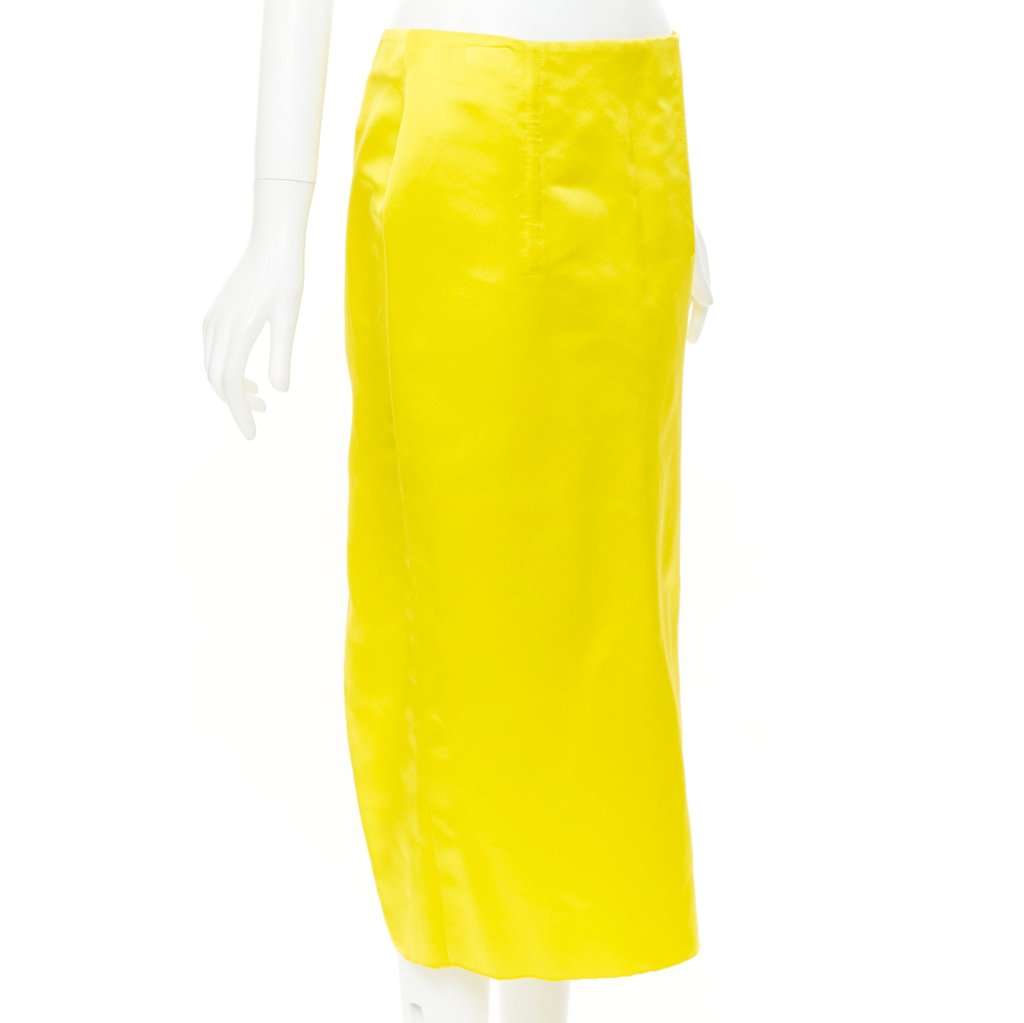 Prada Yellow Silk Skirt Yellow Silk Never worn, with tag - Inside View