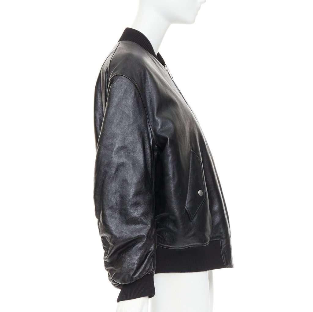 Prada Black Leather Coat Black Leather Never worn, with tag - Model View