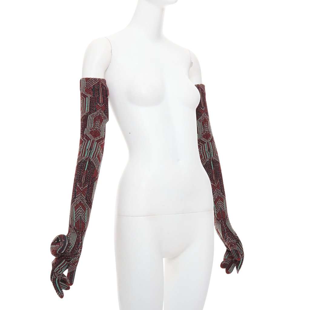 Prada Burgundy Wool Gloves Burgundy Wool Never worn, with tag - Front View