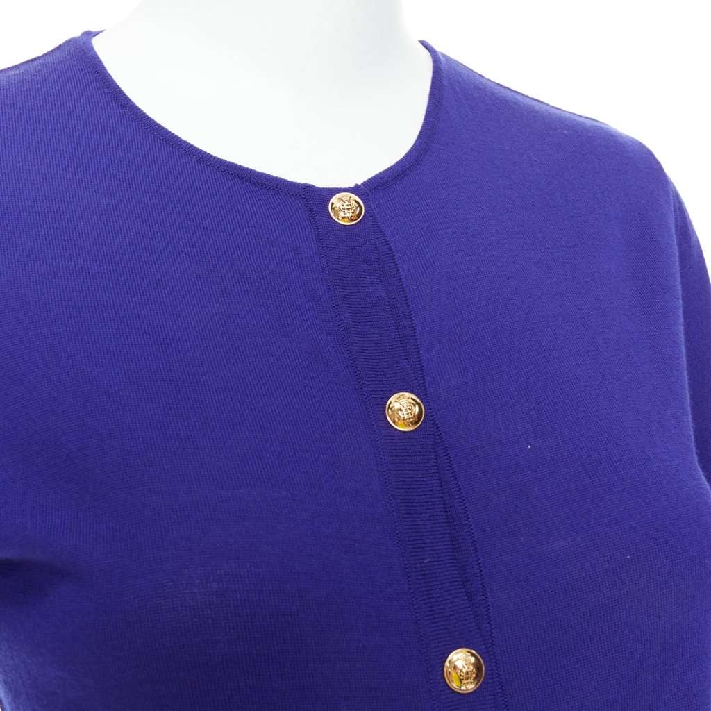 Emilio Pucci Floral Lace Cardigan Blue Wool Very good condition - Back View