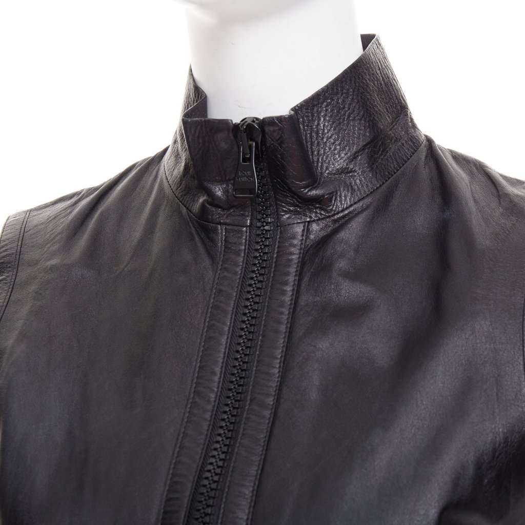 Louis Vuitton Black Leather Jacket Black Leather Good condition - Back View