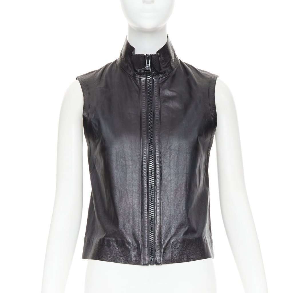 Louis Vuitton Black Leather Jacket Black Leather Good condition - Inside View