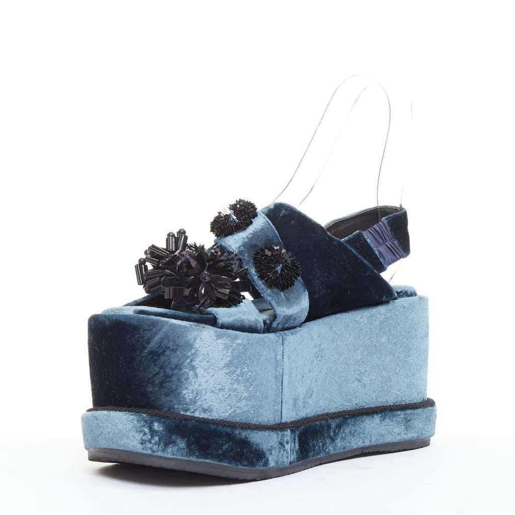Unsigned Blue Velvet Sandals Blue Velvet Very good condition - Box View