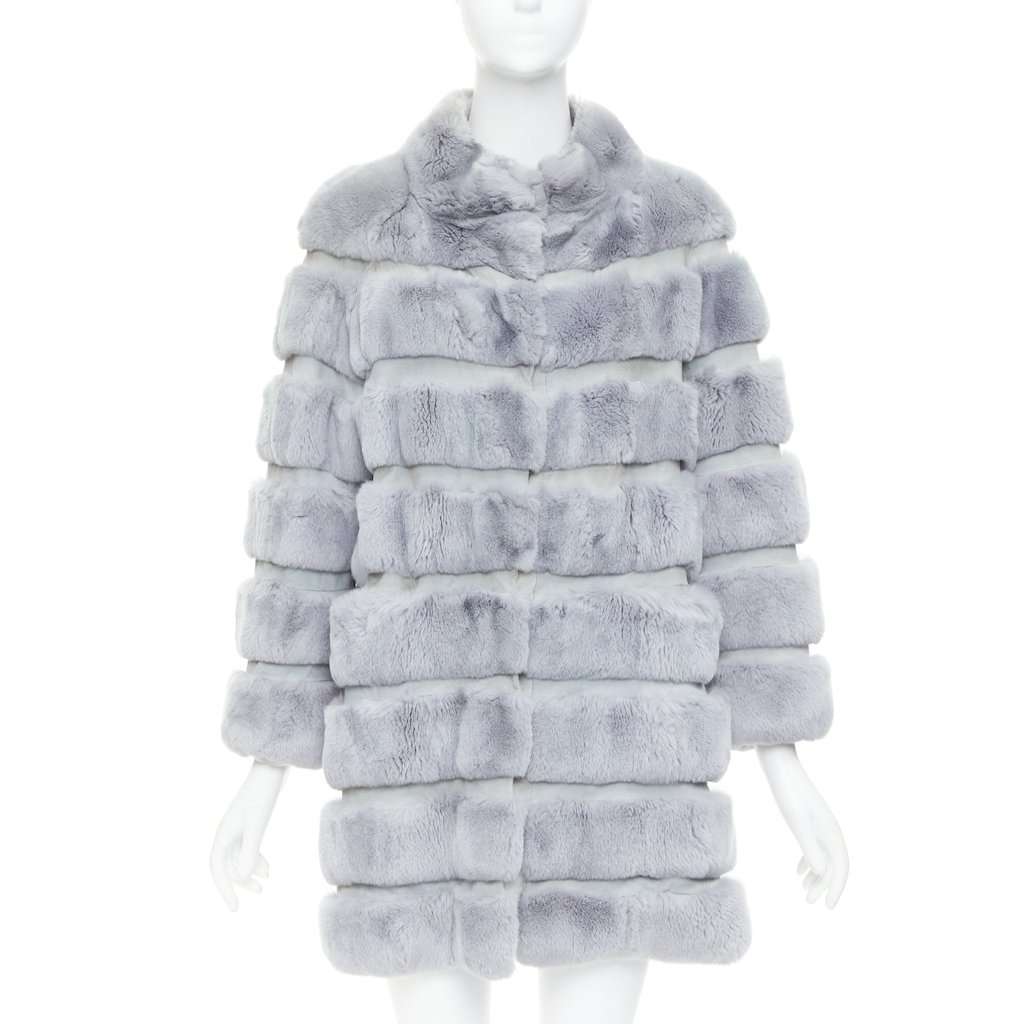 Unsigned Blue Fur Coat Blue Fur Fair condition - Front View