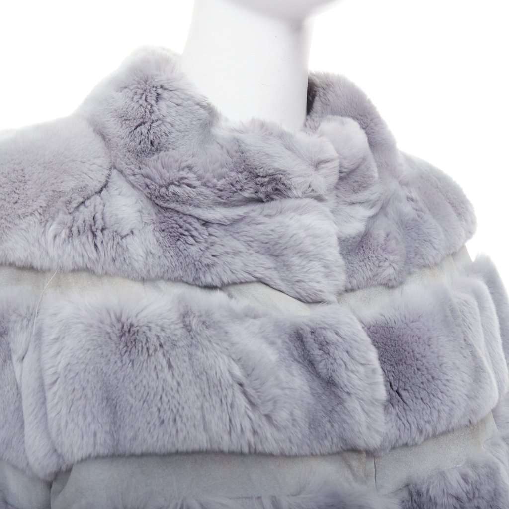 Unsigned Blue Fur Coat Blue Fur Fair condition - Back View