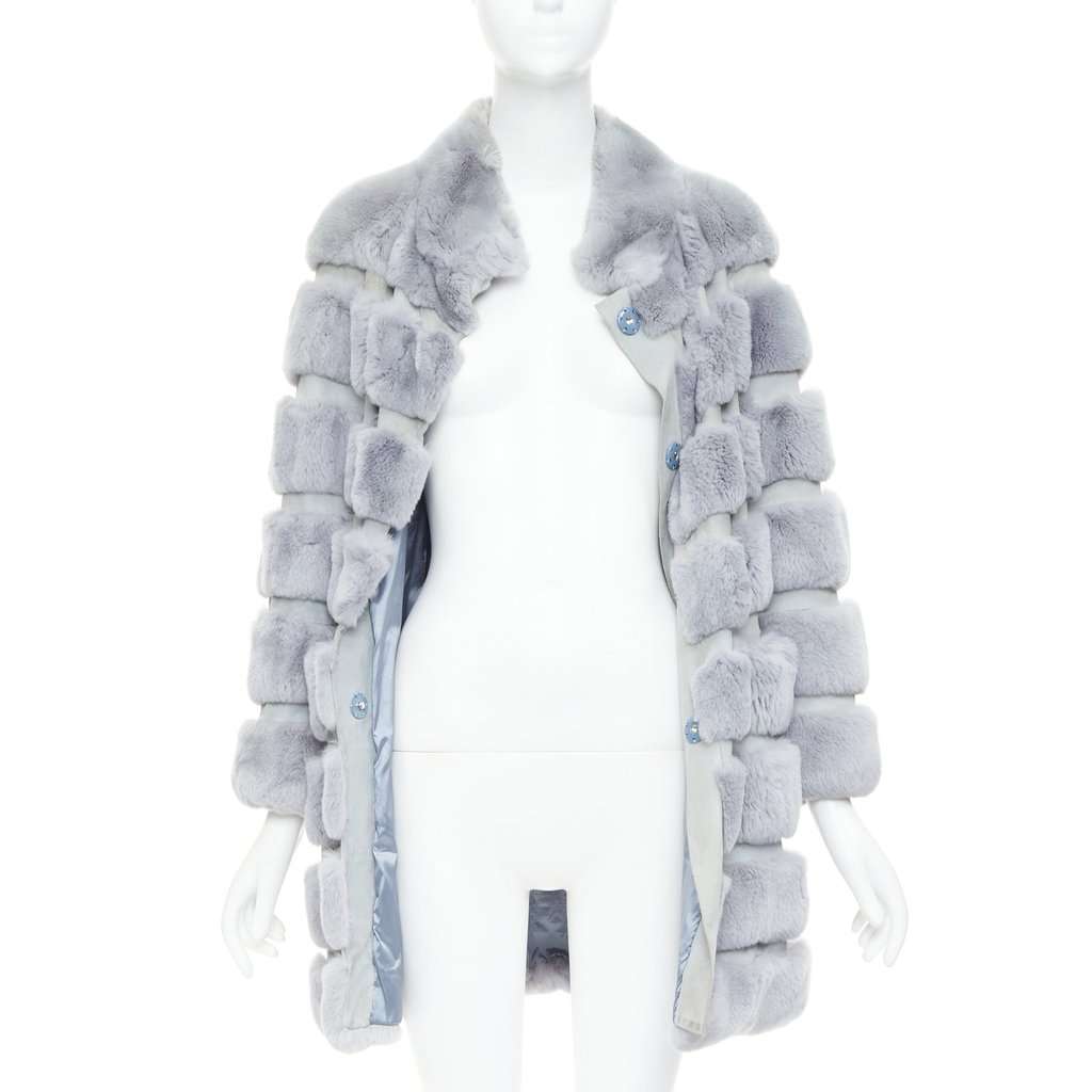 Unsigned Blue Fur Coat Blue Fur Fair condition - Inside View