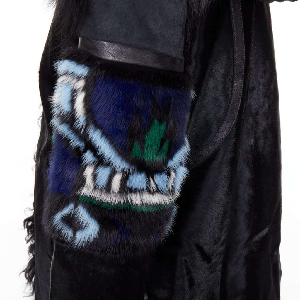 Emilio Pucci Black Fur Coat Black Fur Very good condition - Back View