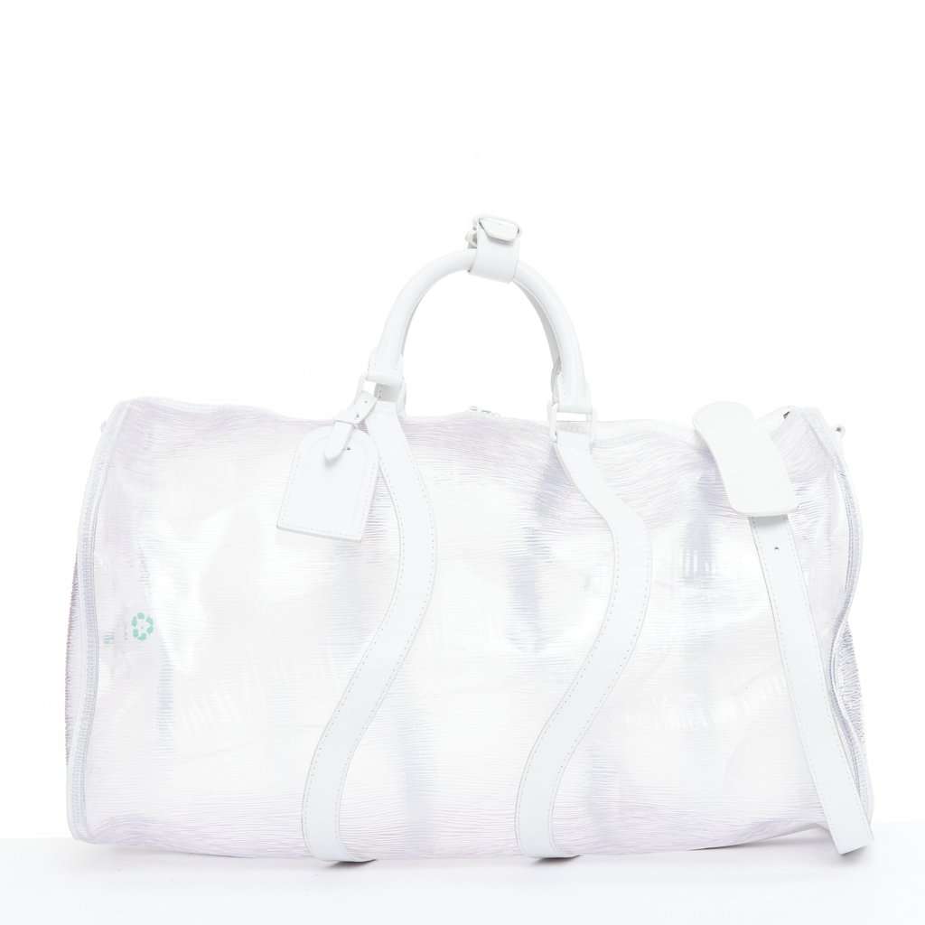 Louis Vuitton Keepall Bandouliere 50 White Plastic Fair condition - Front View